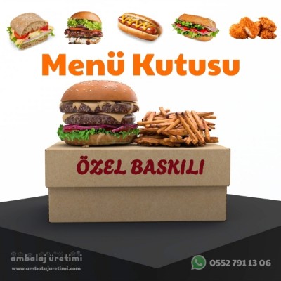 BASKILI BURGER MENÜ KUTUSU
