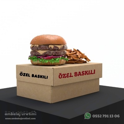 BASKILI BURGER MENÜ KUTUSU